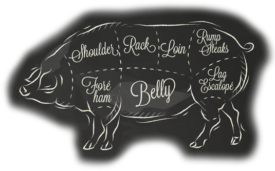 Zuschnitte beim Schwein